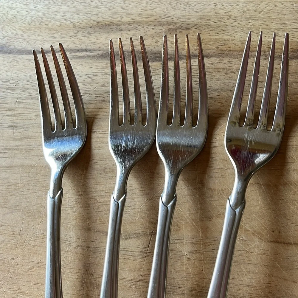 JA Henckels PROVENCE 18/10 Stainless Steel LOT of 4 salad forks 7” glossy satin